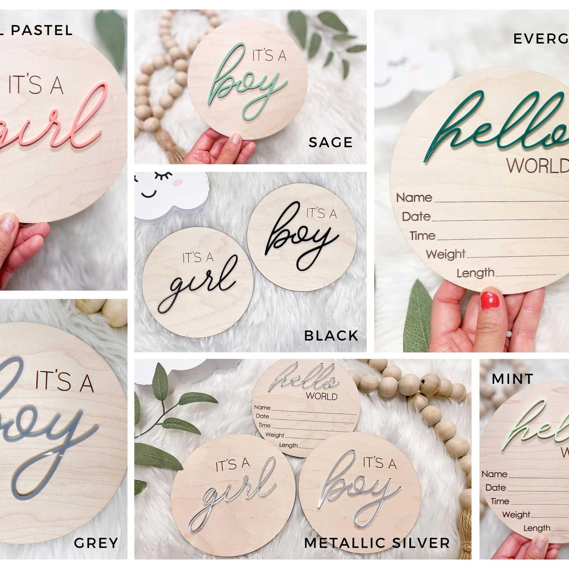 Gender Reveal Hospital Announcement Sign, Hello World Plaque, Gender Neutral Baby Name Sign, It's a Boy It's a Girl Sign for Hospital