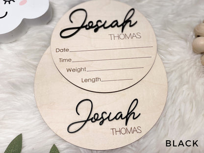 Hospital Announcement Sign and Baby Footprint Sign, Newborn Birth Announcement Name Sign, Baby Birth Stats Sign, Nursery Decor