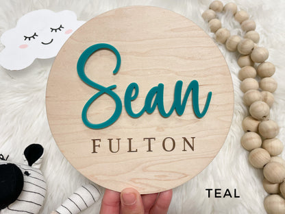 Baby Name Sign for Hospital, Birth Announcement Sign, Hospital Name Sign, Newborn Name Wood Sign, Nursery Decor, 3D Hospital Name Wood Sign