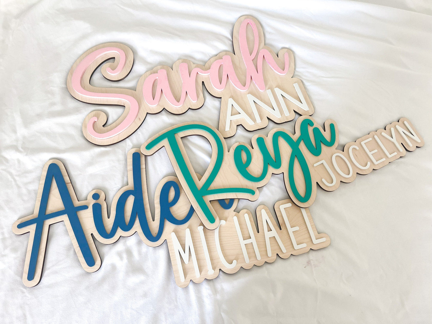 Nursery Name Sign, Large Wood Baby Name Sign, Above Crib Name Sign, Girl Name Sign, Layered Baby Name Sign, Boy Name Sign, Nursery Decor