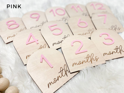 Baby Monthly Milestone Marker, Month Photo Sign Baby, Baby Milestone Discs, Baby Shower Gift, Personalized Baby Milestone Cards Set Arch