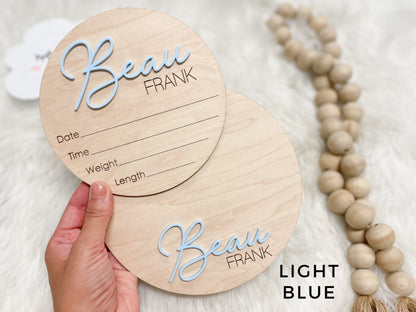 Hospital Announcement Sign and Baby Footprint Sign, Newborn Birth Announcement Name Sign, Baby Birth Stats Sign, Nursery Decor