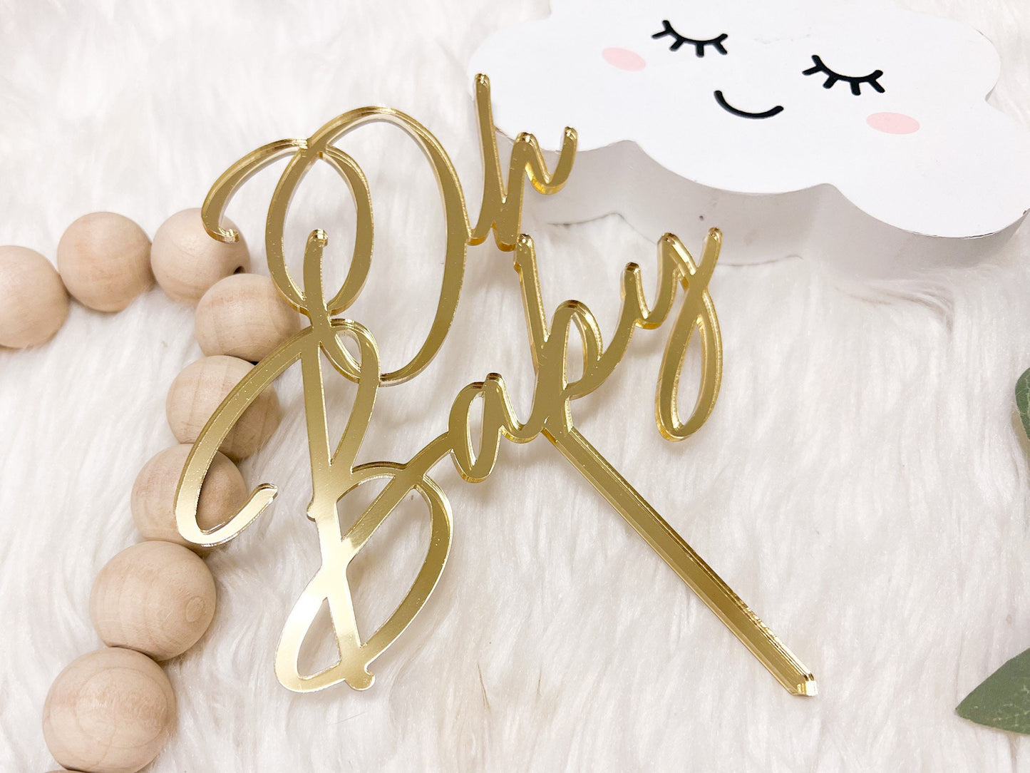 Oh Baby Cake Topper, Gender Reveal Acrylic Cake Topper, Baby Shower Cake Topper, Neutral Baby Shower Decor, Boy or Girl