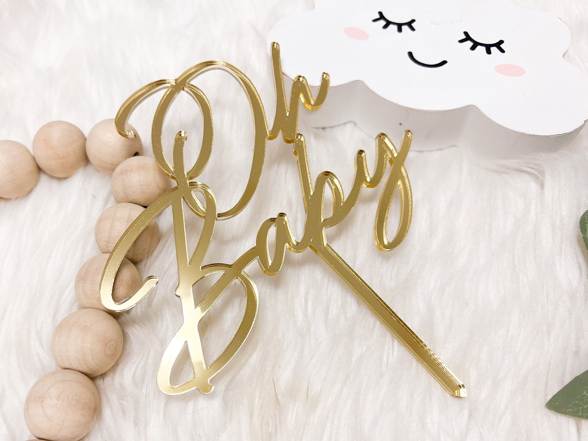 Oh Baby Cake Topper, Gender Reveal Acrylic Cake Topper, Baby Shower Cake Topper, Neutral Baby Shower Decor, Boy or Girl