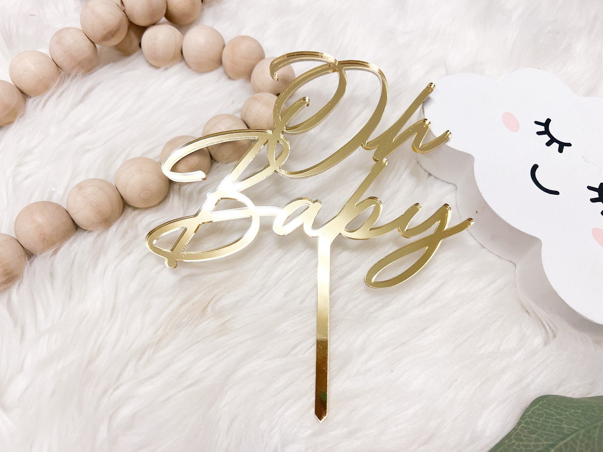 Oh Baby Cake Topper, Gender Reveal Acrylic Cake Topper, Baby Shower Cake Topper, Neutral Baby Shower Decor, Boy or Girl