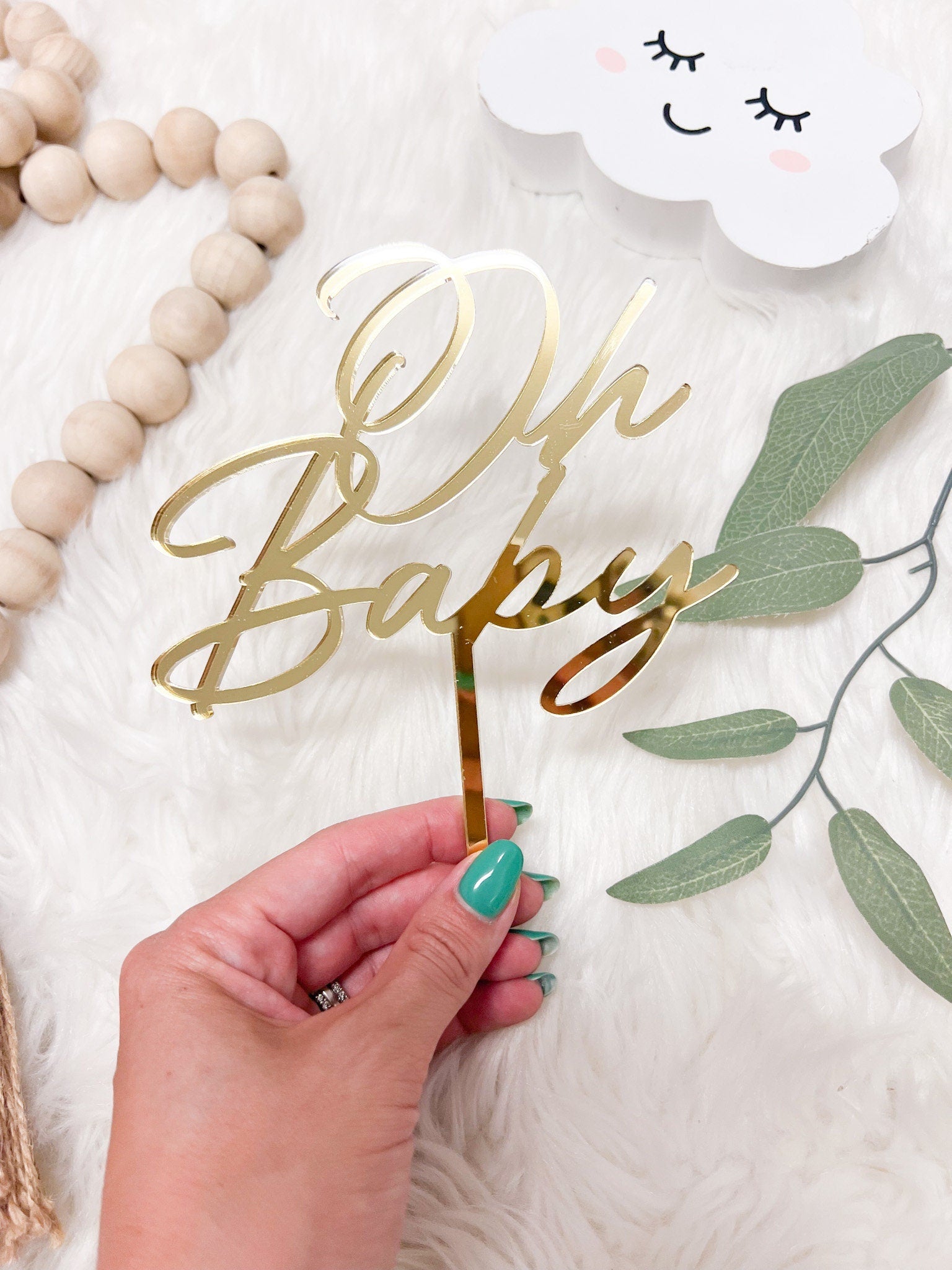 Oh Baby Cake Topper, Gender Reveal Acrylic Cake Topper, Baby Shower Cake Topper, Neutral Baby Shower Decor, Boy or Girl