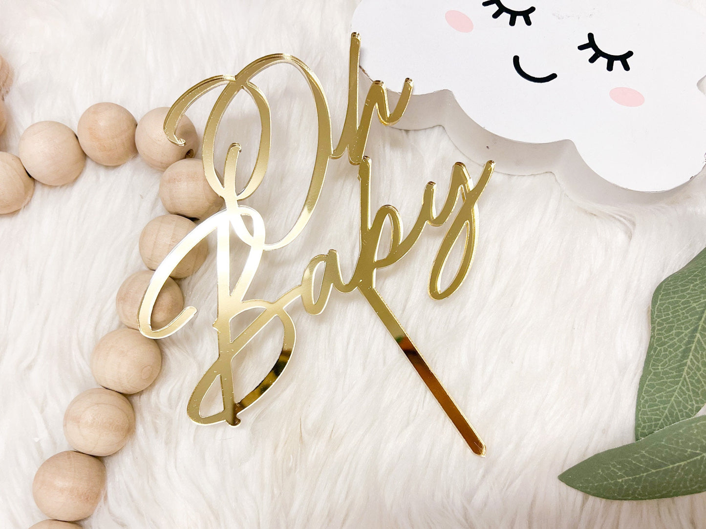 Oh Baby Cake Topper, Gender Reveal Acrylic Cake Topper, Baby Shower Cake Topper, Neutral Baby Shower Decor, Boy or Girl