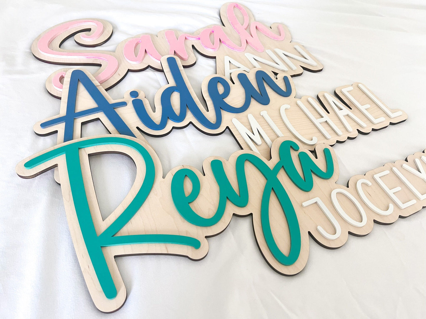 Nursery Name Sign, Large Wood Baby Name Sign, Above Crib Name Sign, Girl Name Sign, Layered Baby Name Sign, Boy Name Sign, Nursery Decor