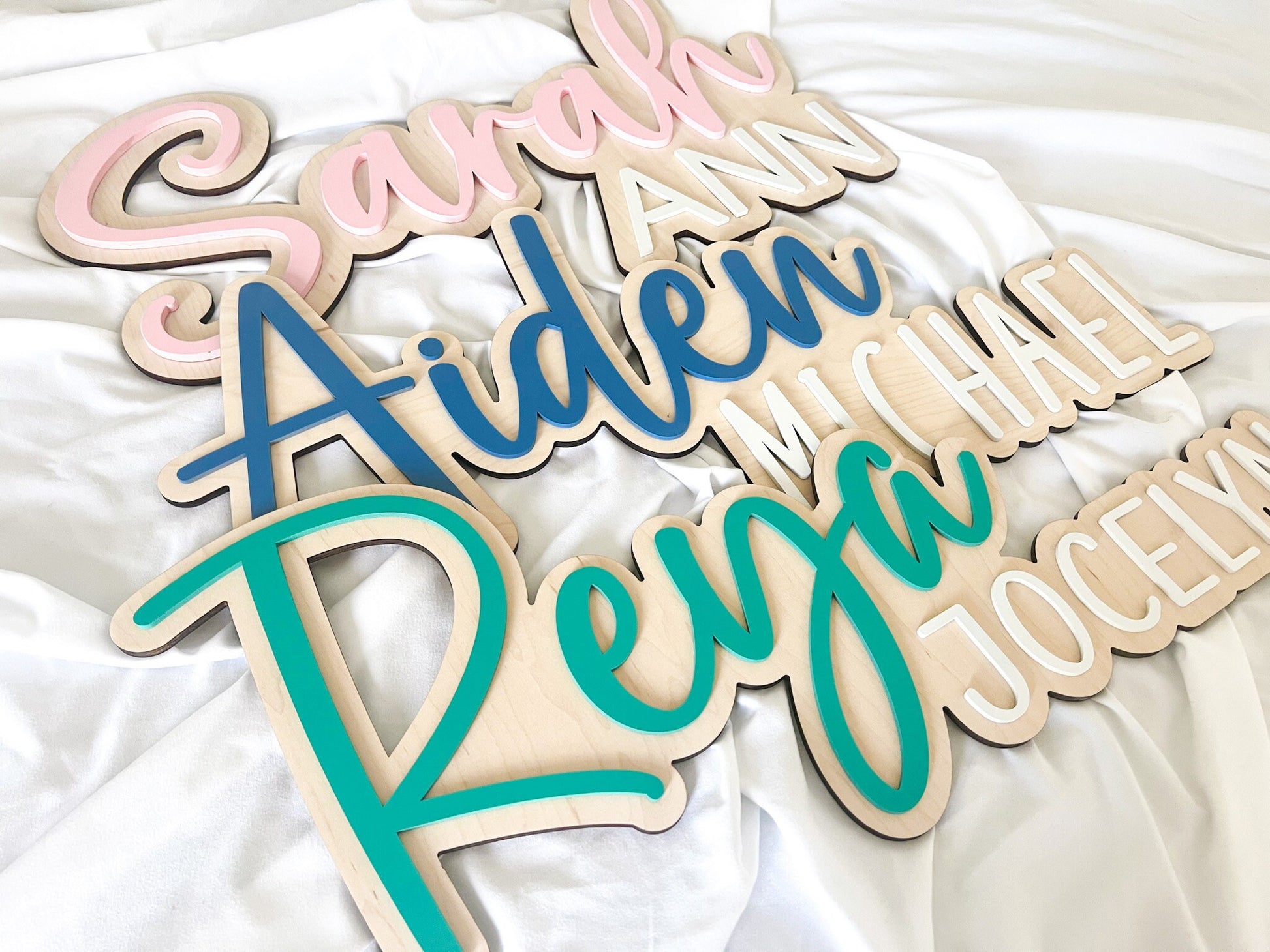 Nursery Name Sign, Large Wood Baby Name Sign, Above Crib Name Sign, Girl Name Sign, Layered Baby Name Sign, Boy Name Sign