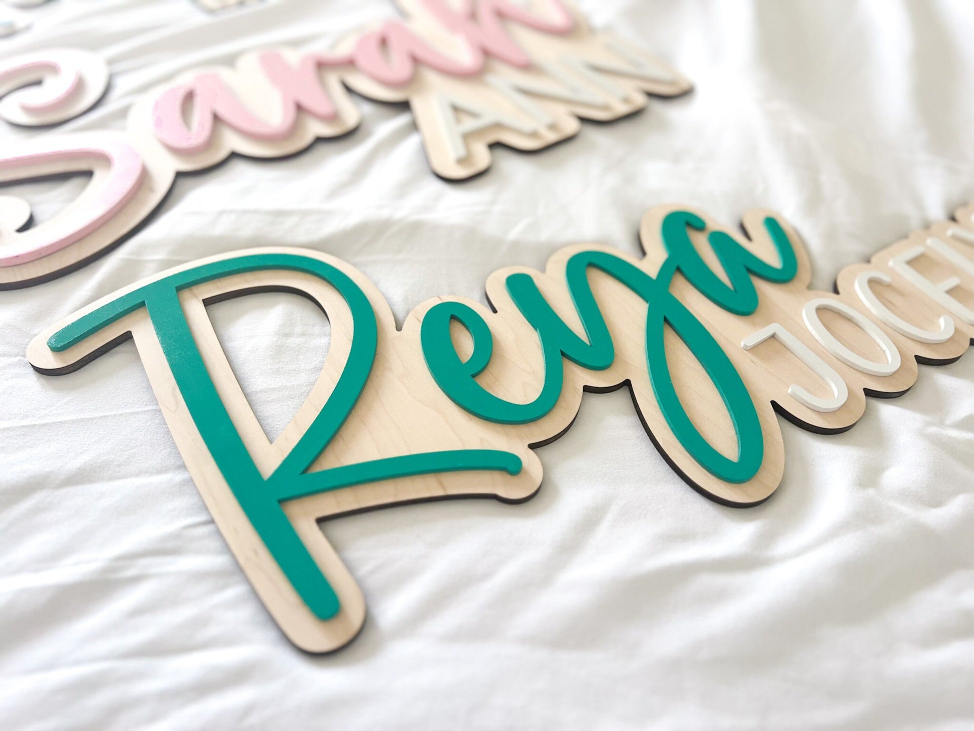 Name Sign for Nursery, Large Wood Baby Name Sign, Above Crib Name Sign, Girl Name Sign, Layered Baby Name Sign, Boy Name Sign