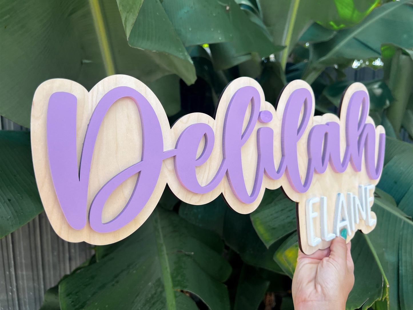 Above Crib Name Sign, Layered Name Sign for Nursery, Large Wood Baby Name Sign, Girl Name Sign, Layered Baby Name Sign, Boy Name Sign
