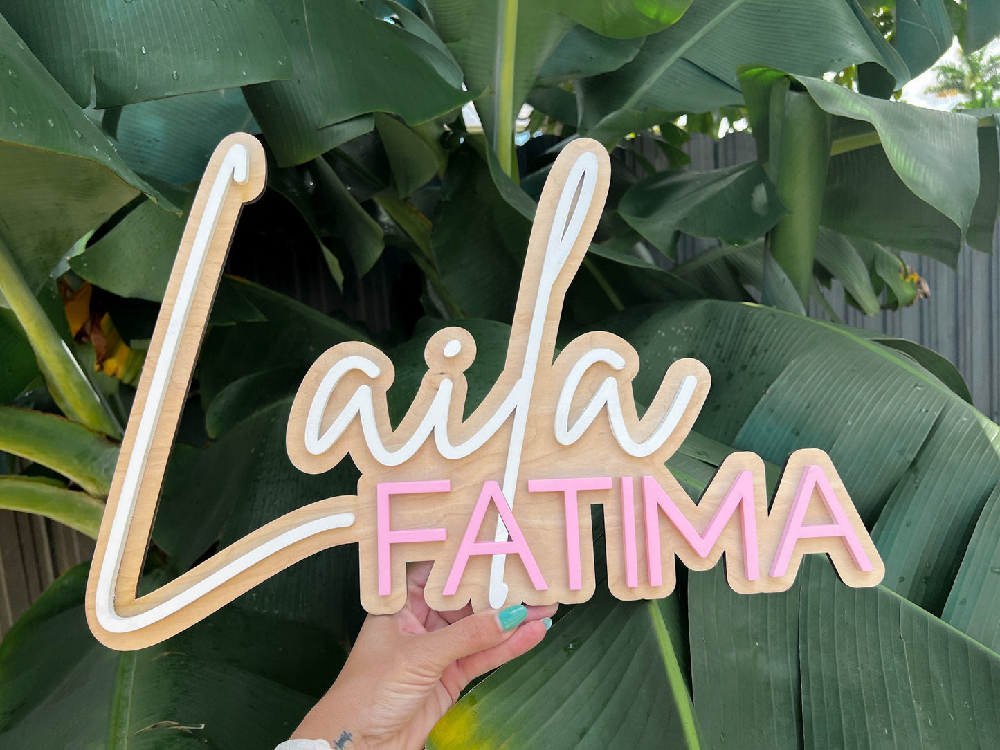 Above Crib Name Sign, Layered Name Sign for Nursery, Large Wood Baby Name Sign, Girl Name Sign, Layered Baby Name Sign, Boy Name Sign