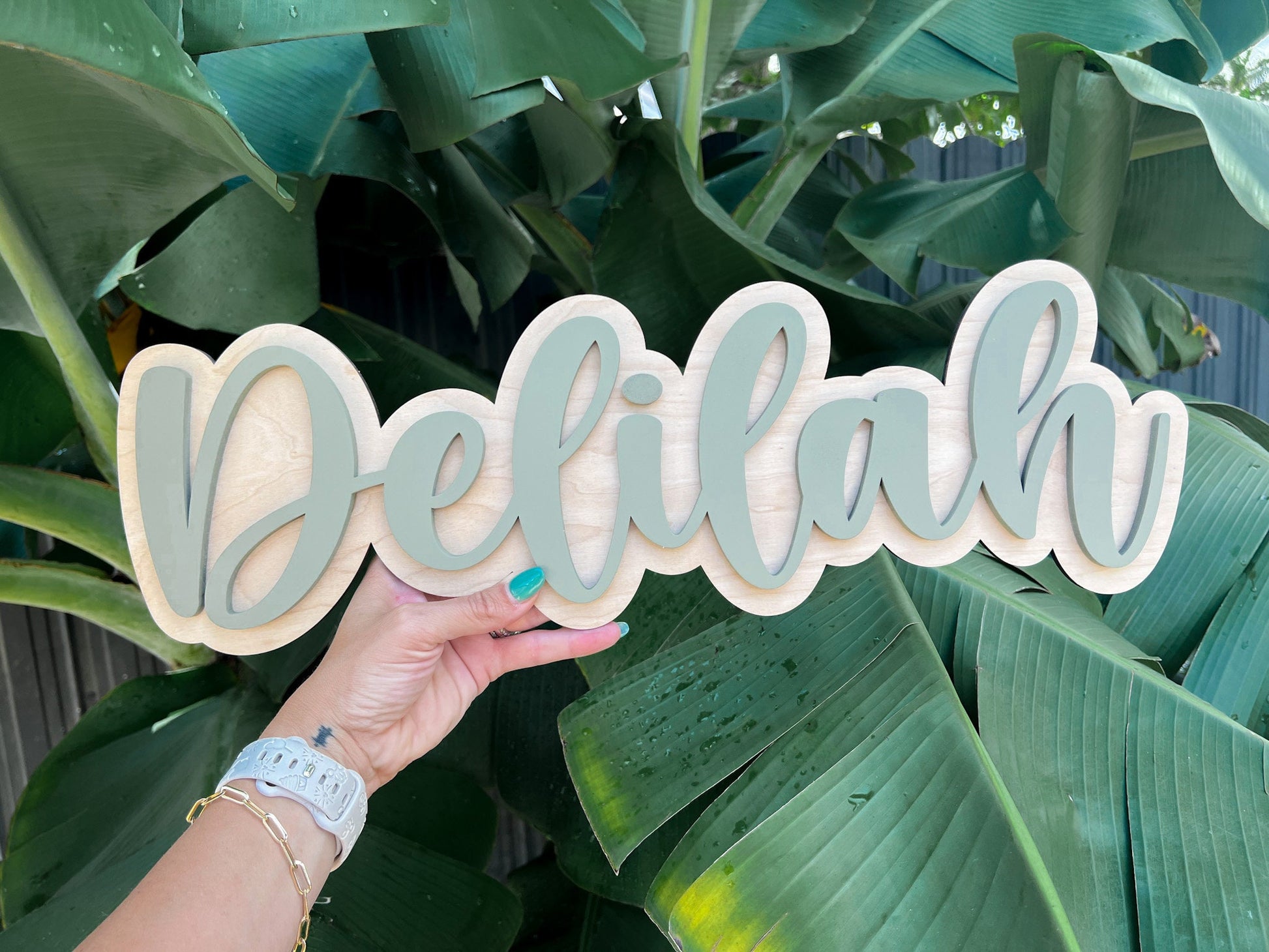 Above Crib Name Sign, Layered Name Sign for Nursery, Large Wood Baby Name Sign, Girl Name Sign, Layered Baby Name Sign, Boy Name Sign