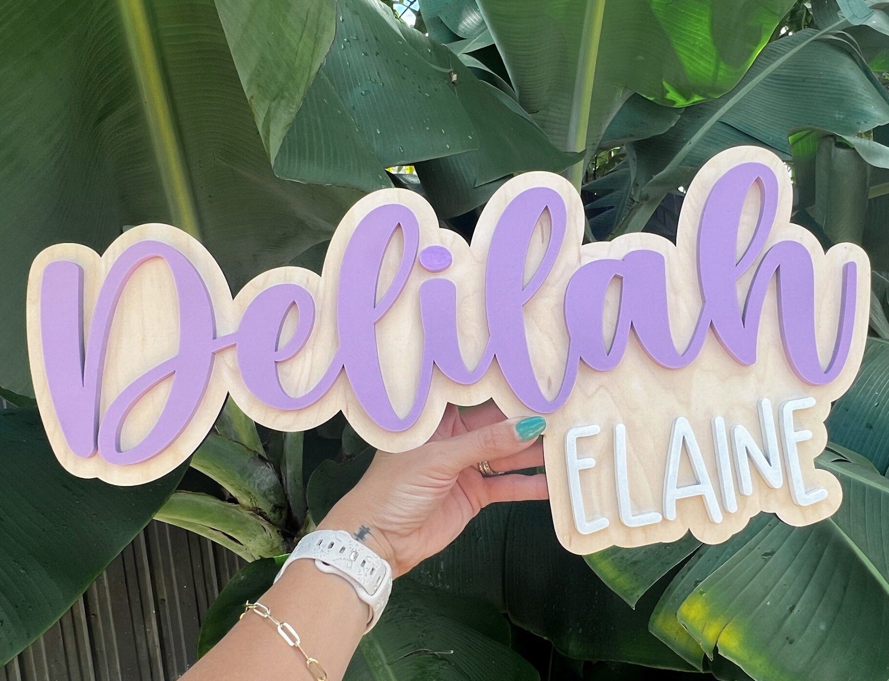 Above Crib Name Sign, Layered Name Sign for Nursery, Large Wood Baby Name Sign, Girl Name Sign, Layered Baby Name Sign, Boy Name Sign