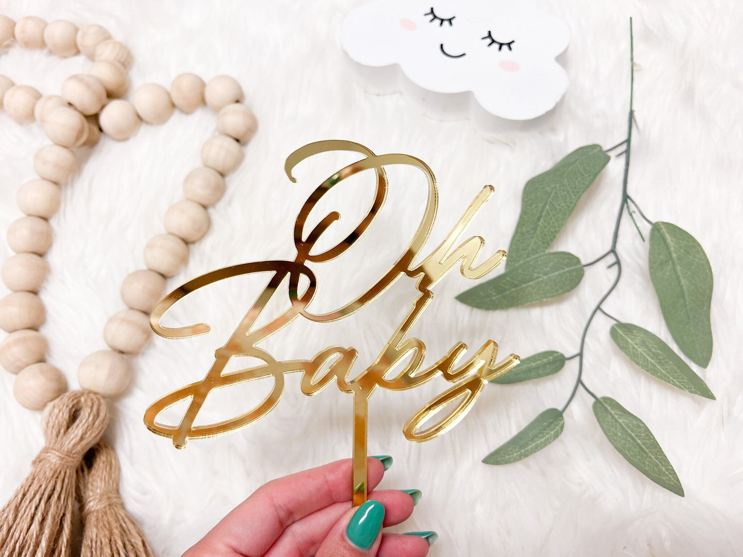 Oh Baby Cake Topper, Gender Reveal Acrylic Cake Topper, Baby Shower Cake Topper, Neutral Baby Shower Decor, Boy or Girl