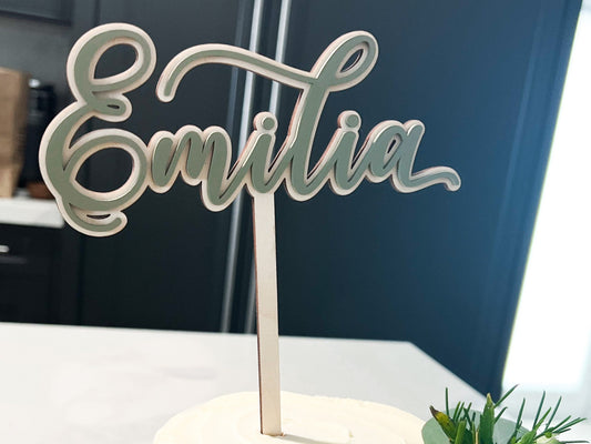 Personalized Baby Name Cake Topper, Baby Shower Cake Topper, Custom Name Birthday Cake Topper, Neutral Baby Shower Decor, Boy or Girl