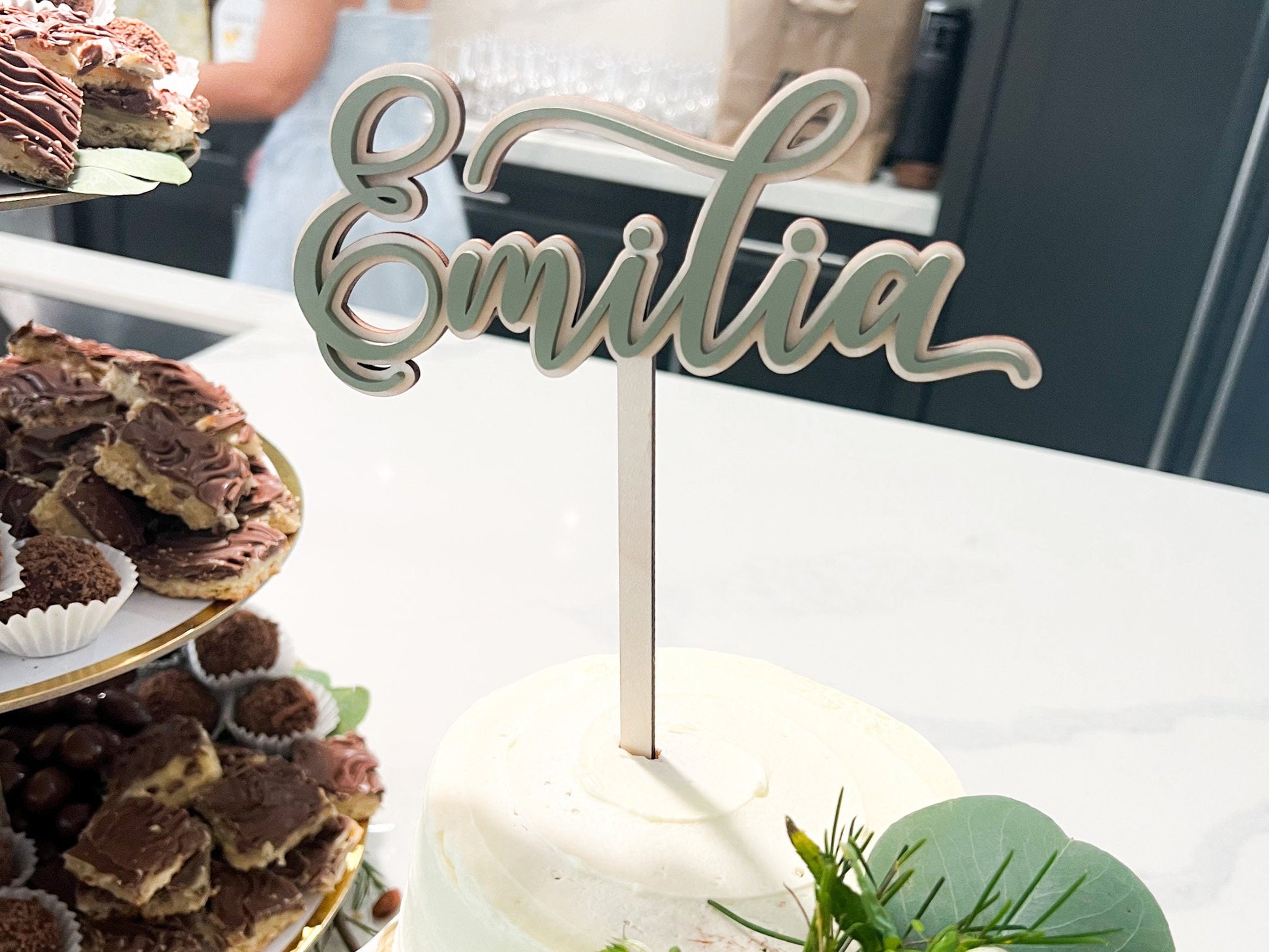 Personalized Baby Name Cake Topper, Baby Shower Cake Topper, Custom Name Birthday Cake Topper, Neutral Baby Shower Decor, Boy or Girl