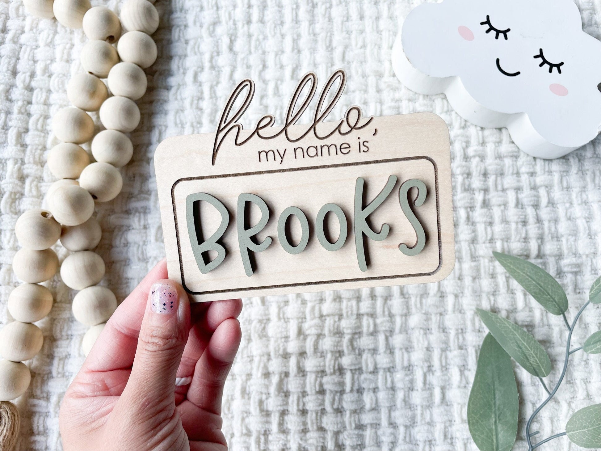 Hello My Name is Birth Announcement Sign for Hospital, Baby Name Sign, Newborn Baby Name Announcement Sign, Newborn Photo Prop