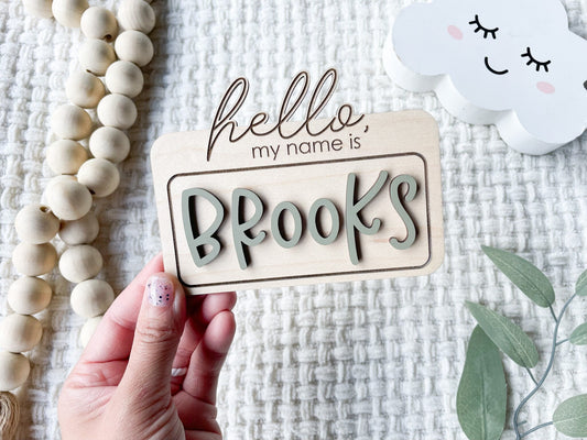 Hello My Name is Birth Announcement Sign for Hospital, Baby Name Sign, Newborn Baby Name Announcement Sign, Newborn Photo Prop