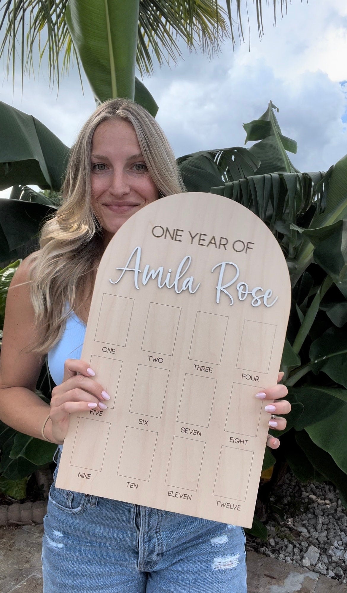 My First Year Board, One Year of Photo Board, First Year Board, First Birthday Decor, Baby's my first year sign 4x6, One Year Old Birthday