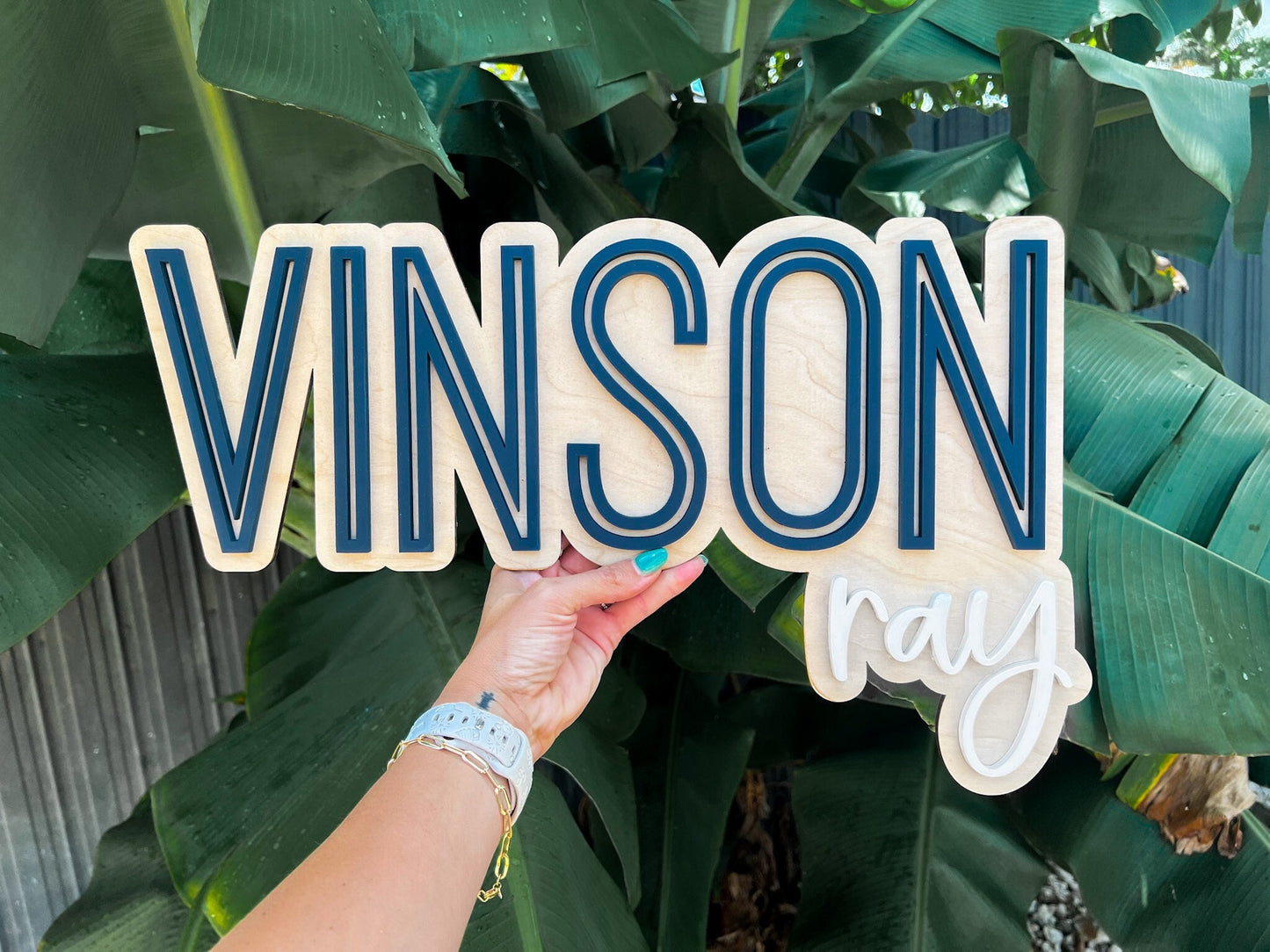 Nursery Name Sign, Large Wood Baby Name Sign, Above Crib Name Sign, Girl Name Sign, Layered Baby Name Sign, Boy Name Sign, Nursery Decor