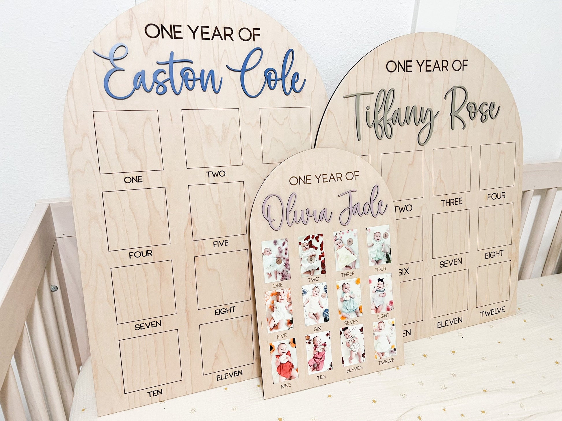 My First Year Board, One Year of Photo Board, First Year Board, First Birthday Decor, Baby's my first year sign 4x6, One Year Old Birthday