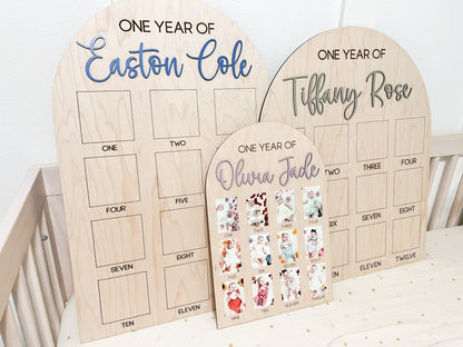 My First Year Board, One Year of Photo Board, First Year Board, First Birthday Decor, Baby's my first year sign 4x6, One Year Old Birthday