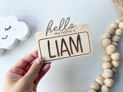 Hello My Name is Birth Announcement Sign for Hospital, Baby Name Sign, Newborn Baby Name Announcement Sign, Newborn Photo Prop