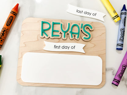 My First Day of School Sign, Back to School Board, Last Day of School, Personalized Photo Prop, Reusable Sign, Sign for School Picture