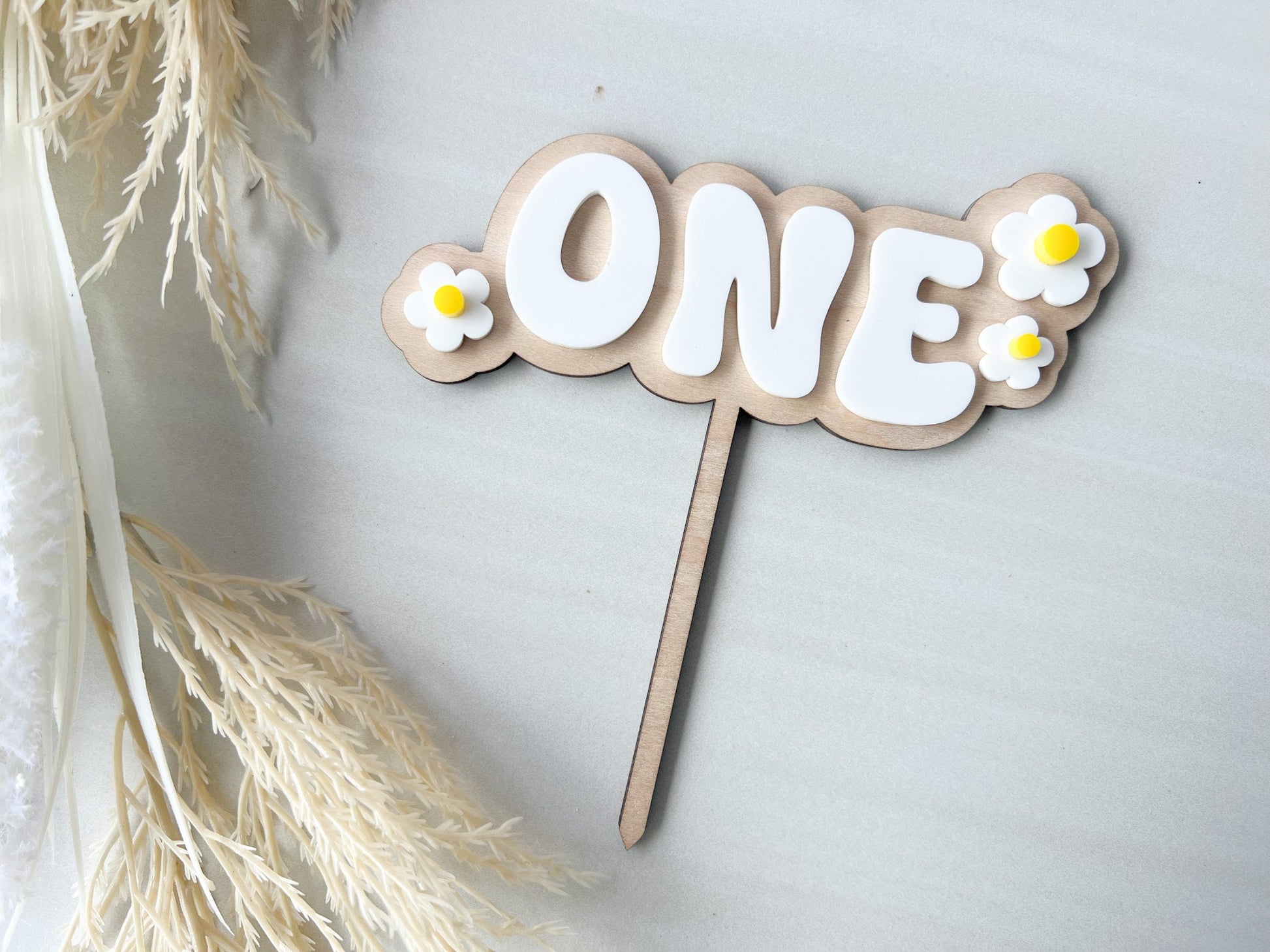 One Groovy Year Daisy Cake Topper, One Daisy Smash Cake Topper, Boho Retro First Birthday, Second Birthday 70s Theme, Hippie Birthday Decor