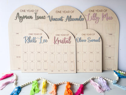 My First Year Board, One Year of Photo Board, First Year Board, First Birthday Decor, Baby's my first year sign 4x6, One Year Old Birthday