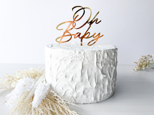 Oh Baby Cake Topper, Gender Reveal Acrylic Cake Topper, Baby Shower Cake Topper, Neutral Baby Shower Decor, Boy or Girl