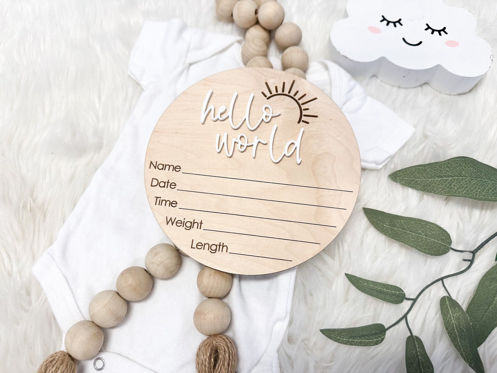 Gender Reveal Sign, Hello World Birth Announcement Plaque, Gender Neutral Welcome Baby Name Sign, It's a Boy It's a Girl Sign for Hospital