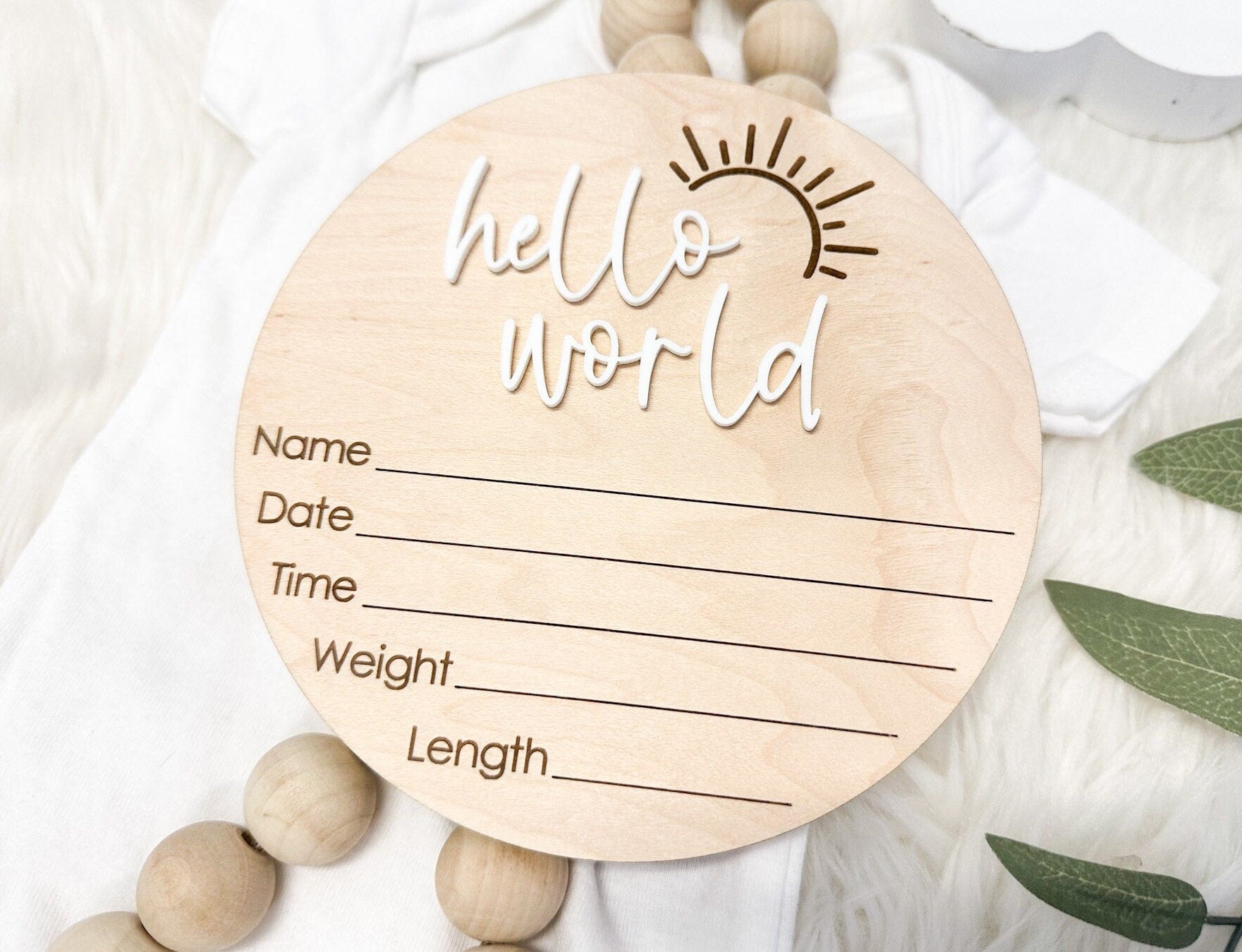 Gender Reveal Sign, Hello World Birth Announcement Plaque, Gender Neutral Welcome Baby Name Sign, It's a Boy It's a Girl Sign for Hospital