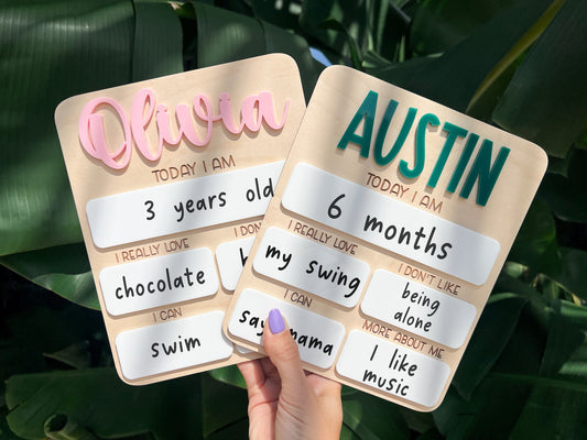 Baby Monthly Milestone Board