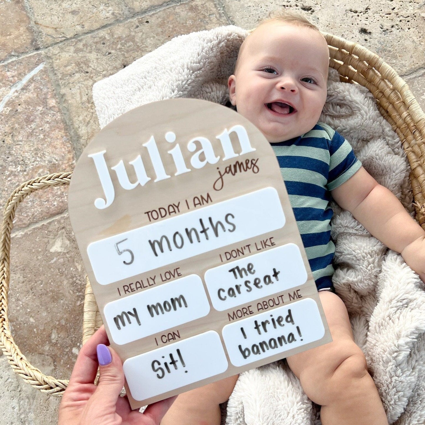 Monthly Milestone Board, Baby Month Sign, First Year Milestone Board, Monthly Photo Sign for Baby milestones, Baby's First Year Board