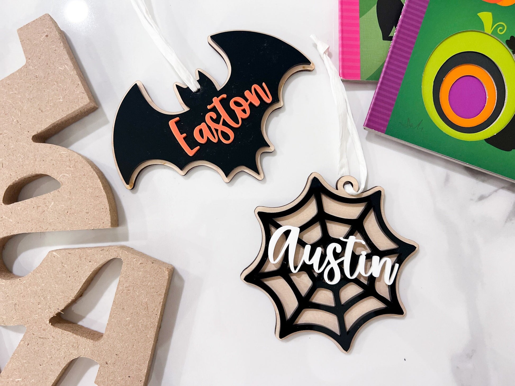 Halloween Name Tags, Ghost Candy Basket Tag, Custom Name for Kids Trick Or Treat Bucket, Ghost Daisy Boo Basket Tag