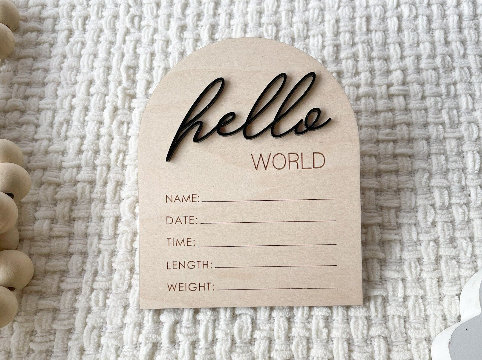 Hello World Birth Announcement Sign, Gender Reveal Newborn Sign for Hospital, Welcome Baby Plaque, Baby Name Sign, Its a Boy Its a Girl