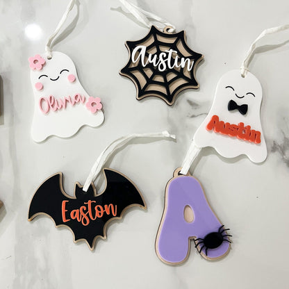 Halloween Name Tags, Ghost Candy Basket Tag, Custom Name for Kids Trick Or Treat Bucket, Ghost Daisy Boo Basket Tag