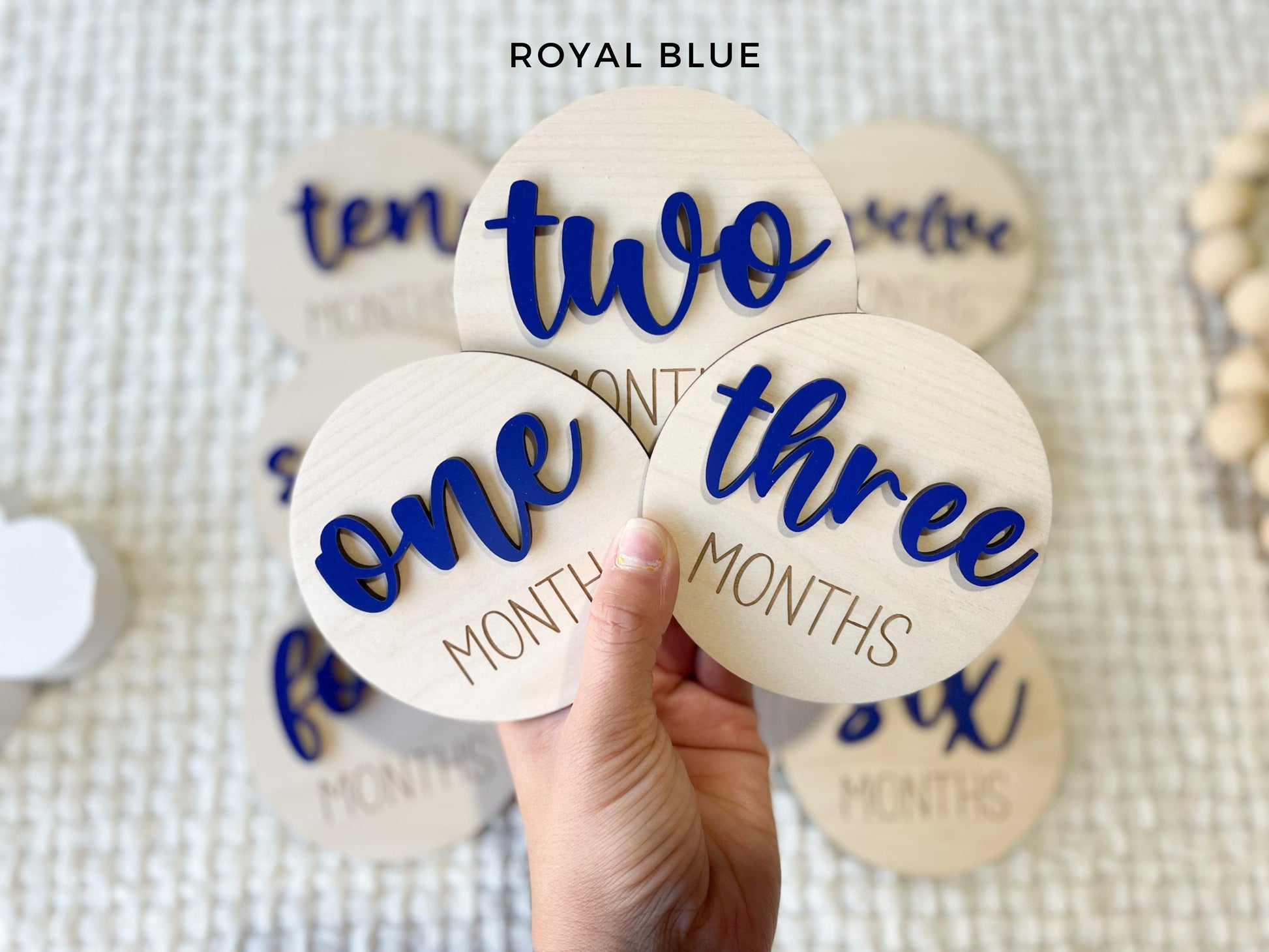 Baby Month Markers, Baby Milestone Cards, 12 Monthly Milestone Signs Baby Discs, Baby Shower Gift, Personalized Baby Milestone 3D Chunky