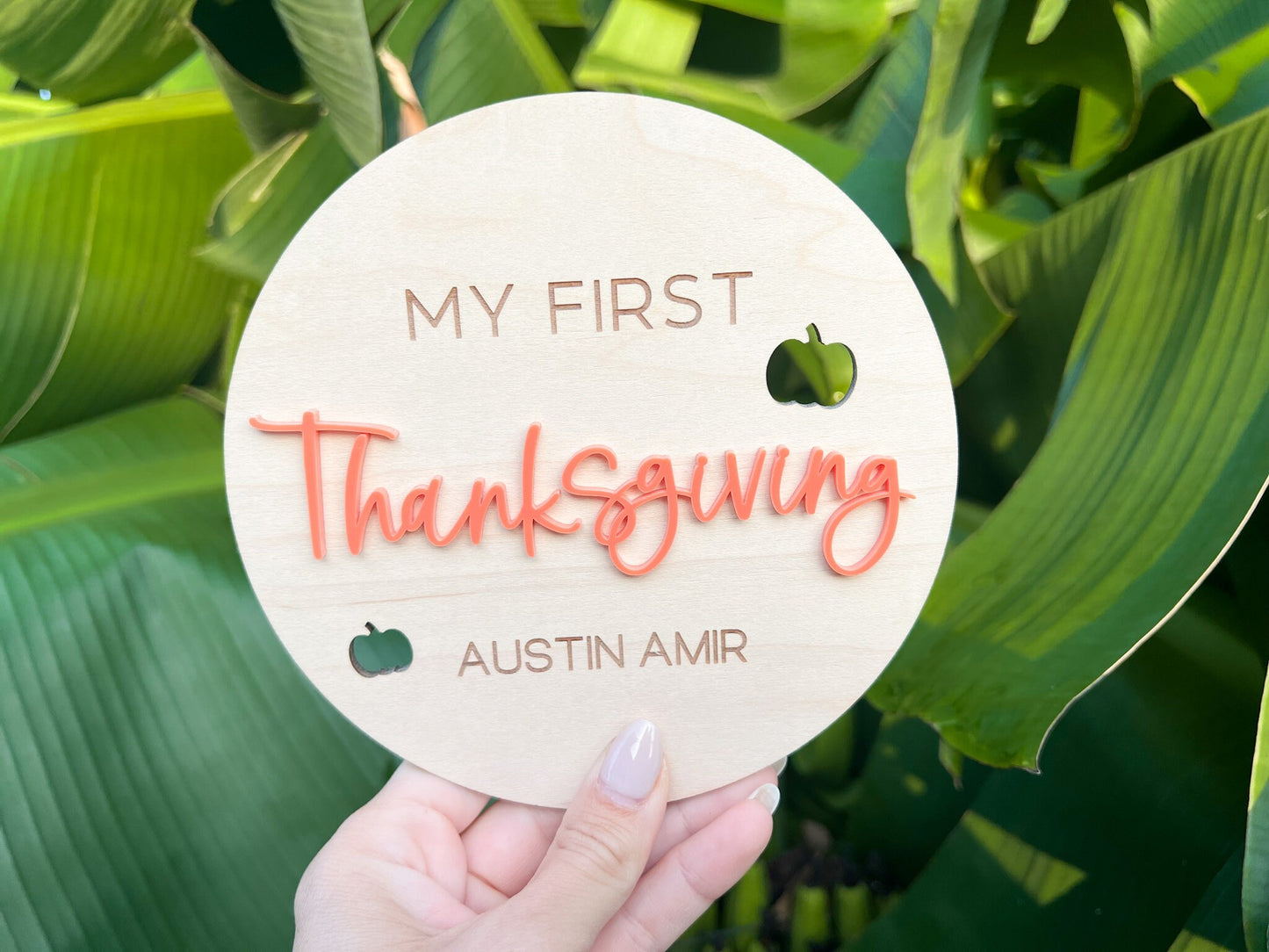My First Thanksgiving Sign, My First Holiday Milestone, Baby's First Thanksgiving, Newborn Photo Prop, Personalized Baby Thanksgiving Sign