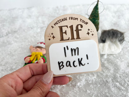 Message from your Elf Sign, Dry Erase Board Reusable Elf Prop, Christmas Decor, Mini Elf Dry Erase Board, Elf accessory, Elf Kit Idea