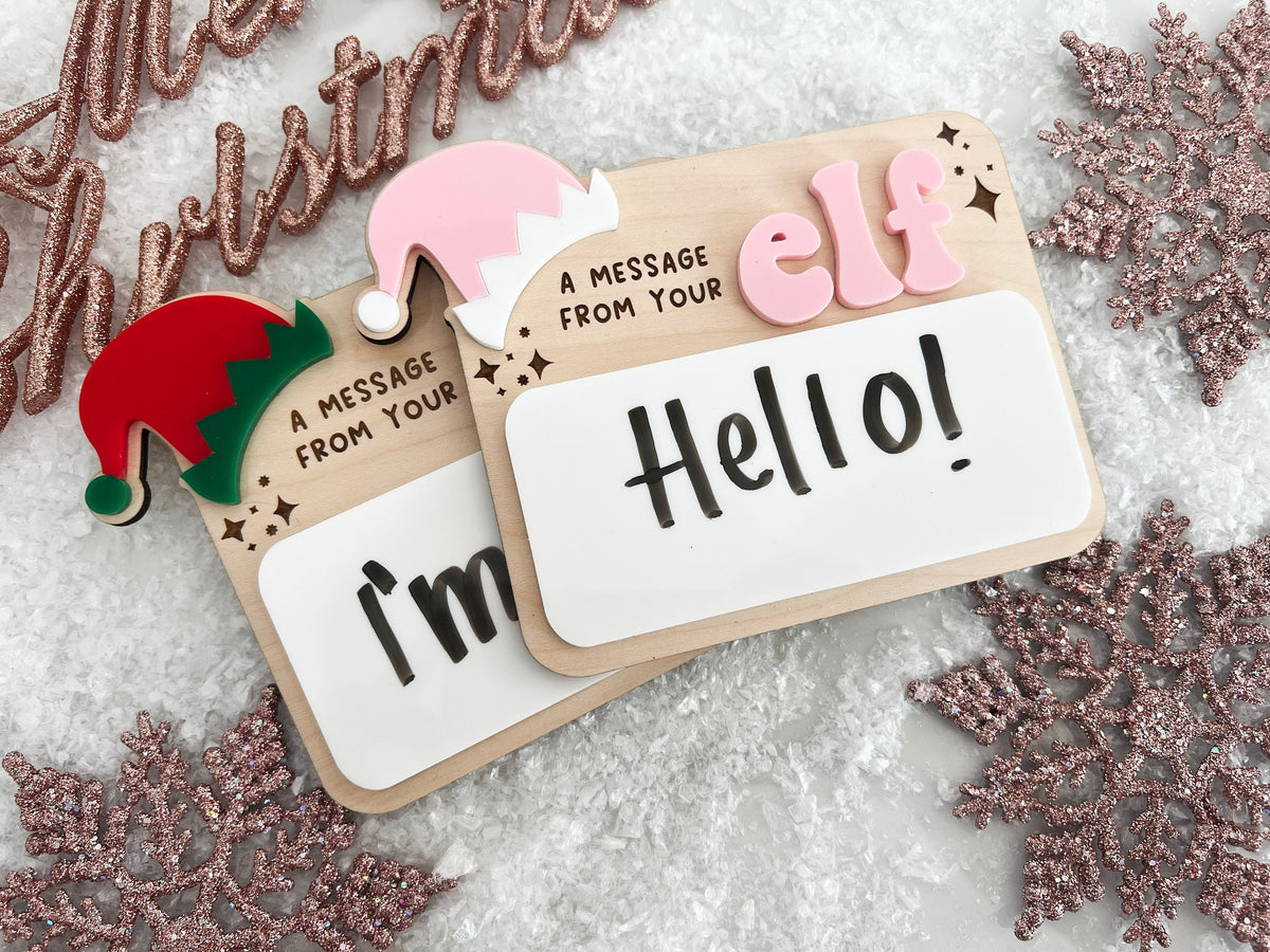 Message from your Elf Sign, Elf accessory, Dry Erase Board Reusable Elf Prop, Christmas Decor, Mini Elf Dry Erase Board, Elf Kit Idea