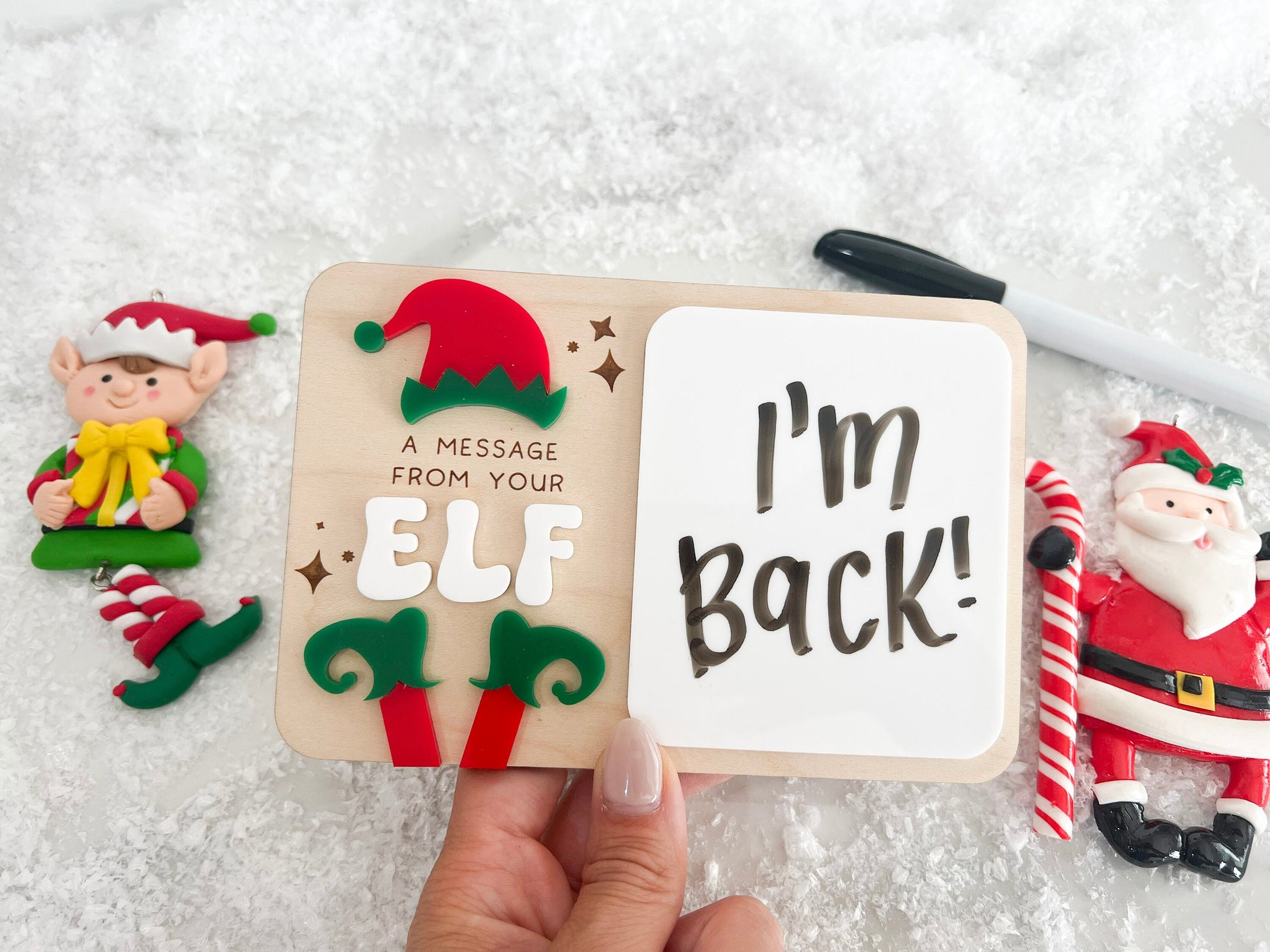 Message from your Elf Sign, Mini Elf Message Board, Elf accessory, Dry Erase Board Reusable Elf Prop, Christmas Decor, Elf Kit Idea