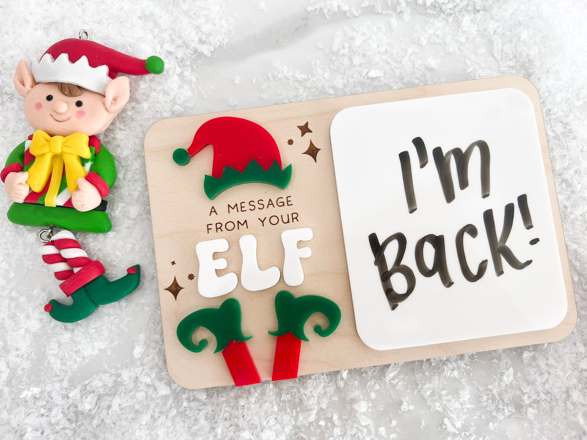 Message from your Elf Sign, Mini Elf Message Board, Elf accessory, Dry Erase Board Reusable Elf Prop, Christmas Decor, Elf Kit Idea