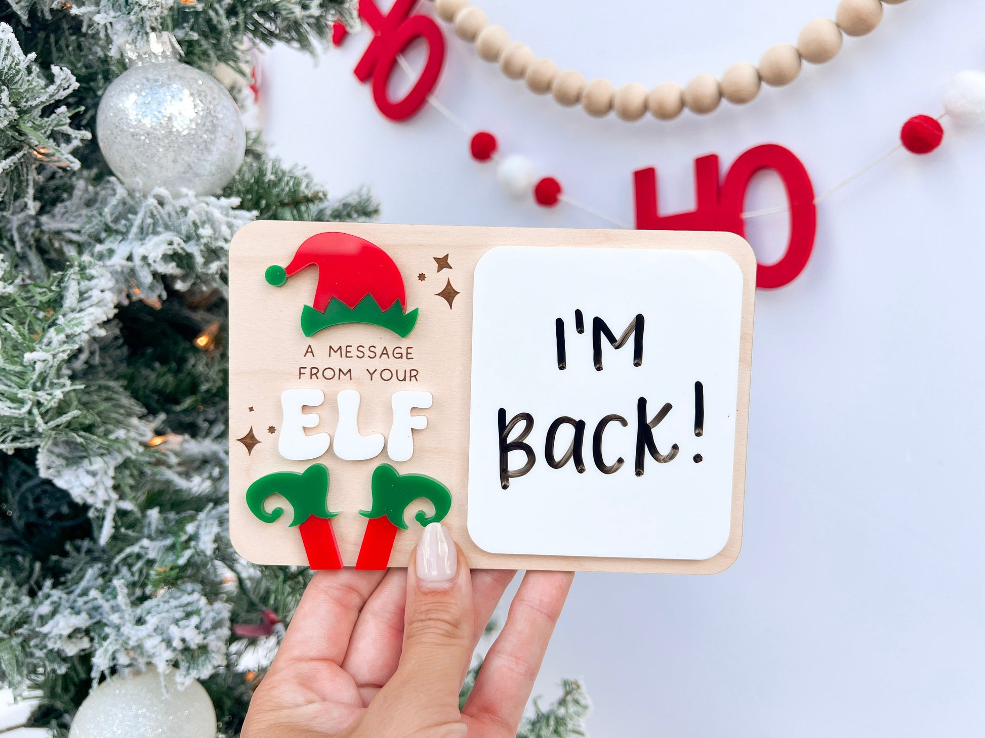 Message from your Elf Sign, Mini Elf Message Board, Elf accessory, Dry Erase Board Reusable Elf Prop, Christmas Decor, Elf Kit Idea