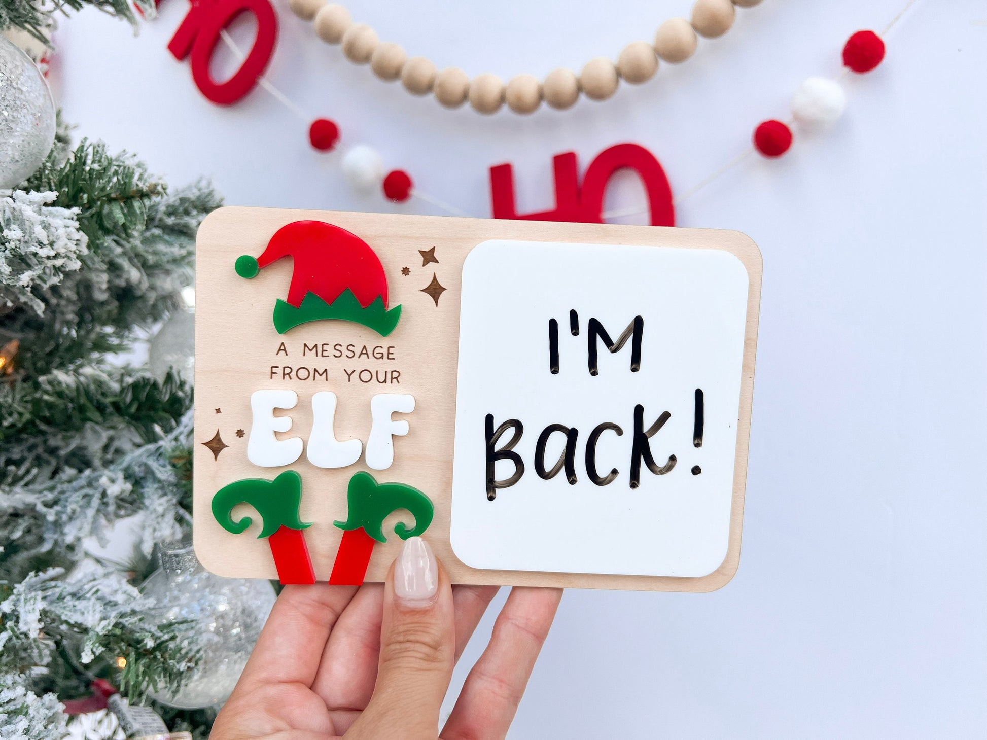 Message from your Elf Sign, Mini Elf Message Board, Elf accessory, Dry Erase Board Reusable Elf Prop, Christmas Decor, Elf Kit Idea