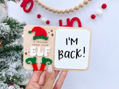 Message from your Elf Sign, Mini Elf Message Board, Elf accessory, Dry Erase Board Reusable Elf Prop, Christmas Decor, Elf Kit Idea