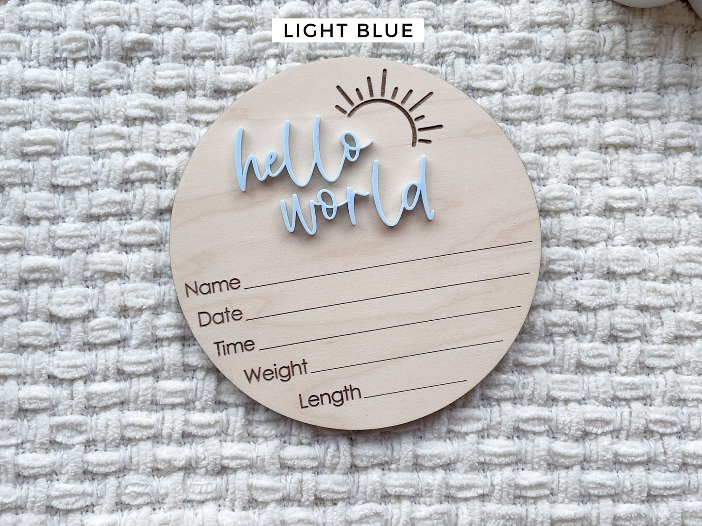 Gender Reveal Sign, Hello World Birth Announcement Plaque, Gender Neutral Welcome Baby Name Sign, It's a Boy It's a Girl Sign for Hospital