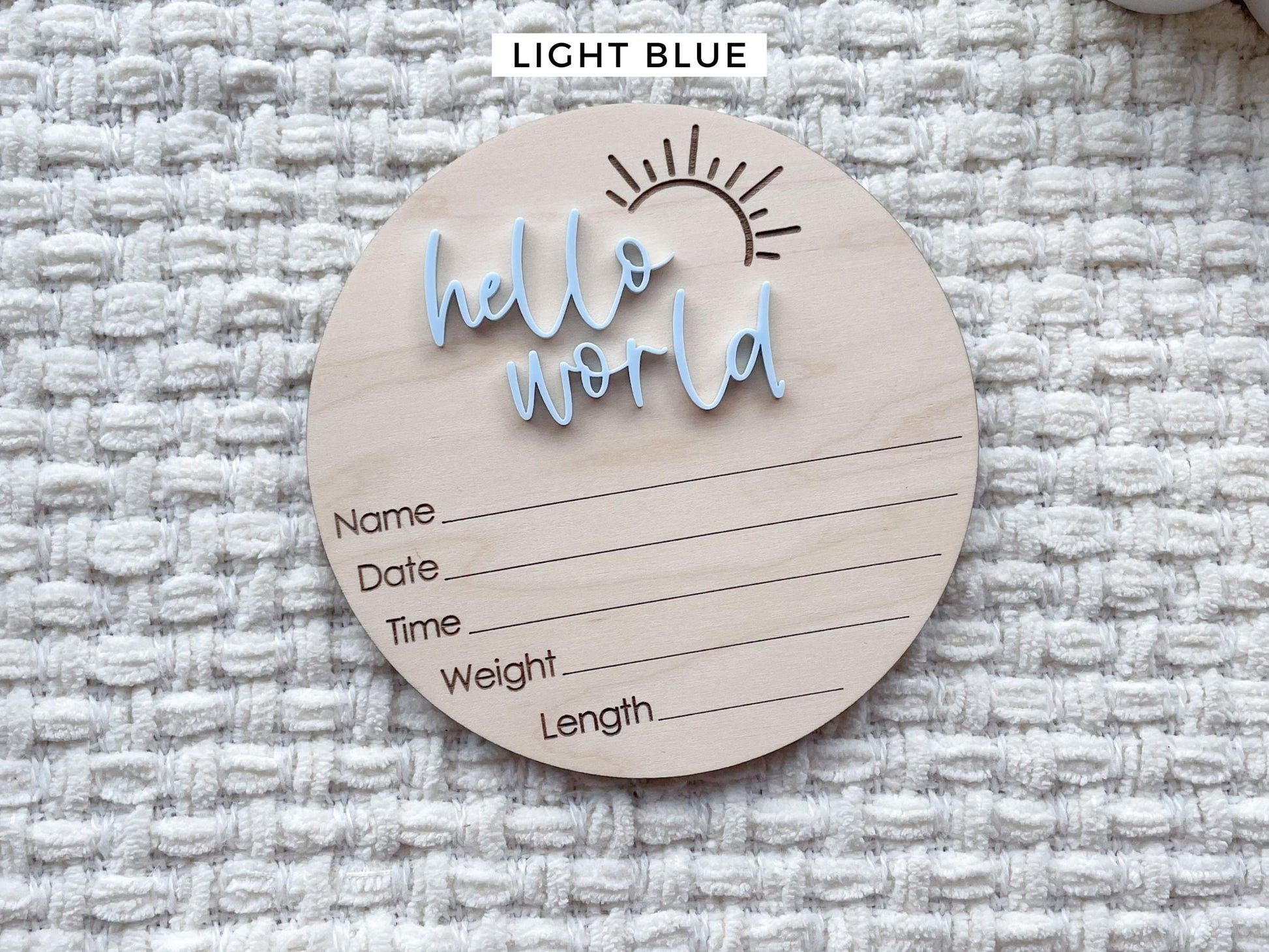 Gender Reveal Sign, Hello World Birth Announcement Plaque, Gender Neutral Welcome Baby Name Sign, It's a Boy It's a Girl Sign for Hospital